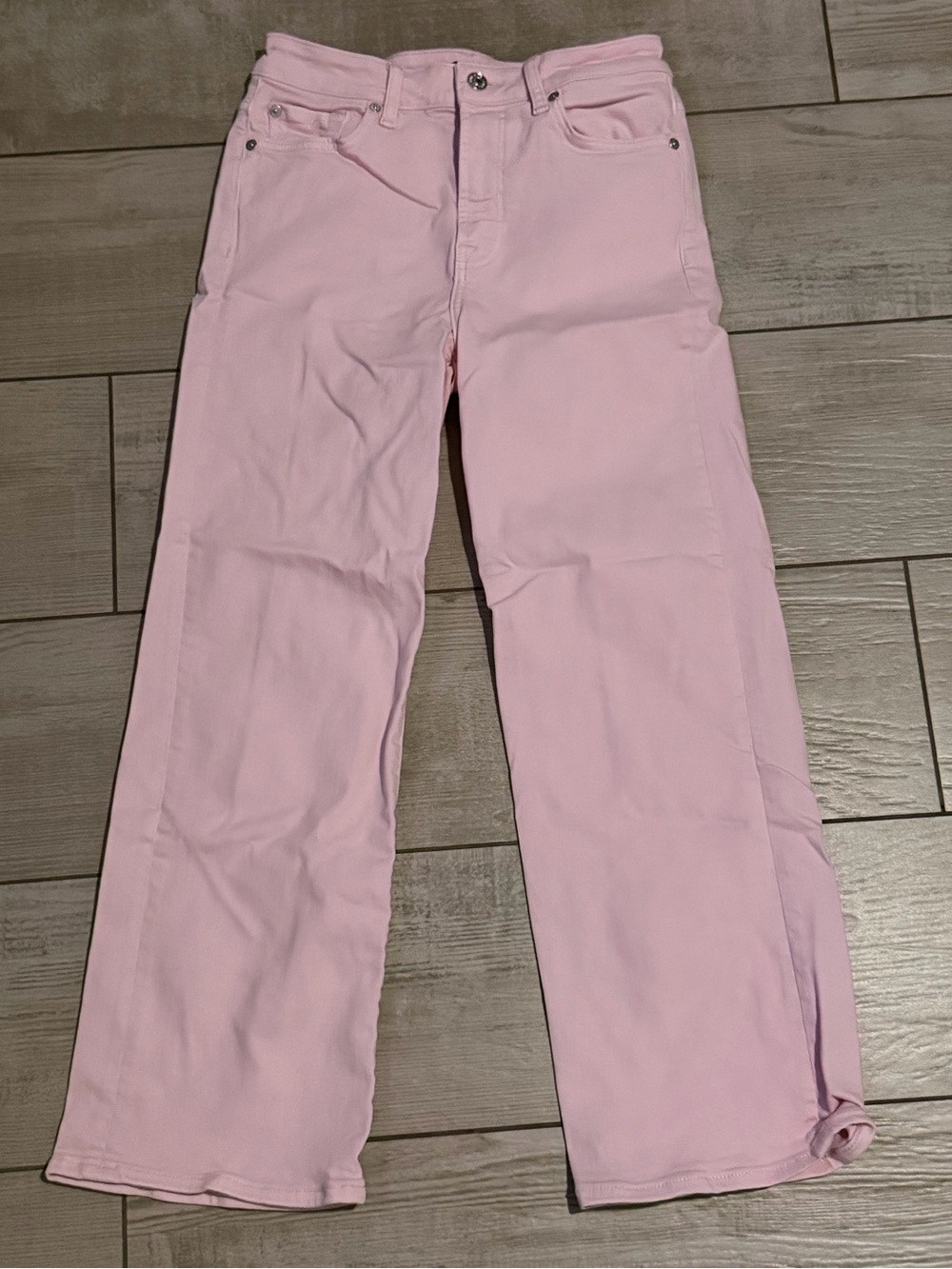 7 For All Mankind Pink Wide Leg Jeans